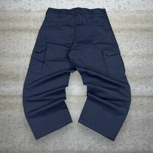 Vintage 90s Cargo Pants 32x26 Baggy Wide Leg Fit Dark Navy Blue Work Wear